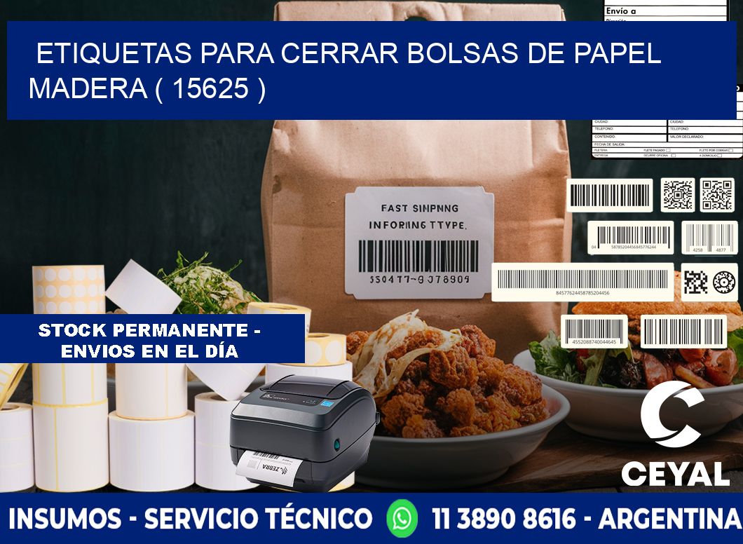 ETIQUETAS PARA CERRAR BOLSAS DE PAPEL MADERA ( 15625 )