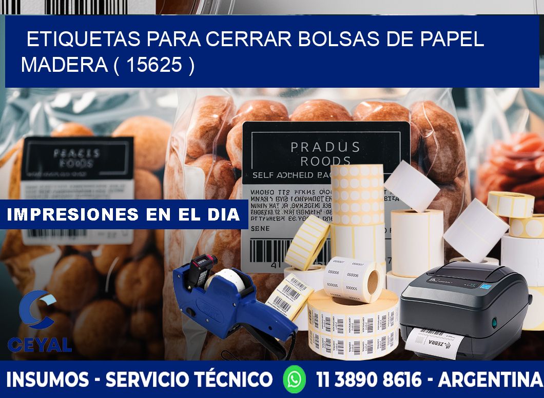 ETIQUETAS PARA CERRAR BOLSAS DE PAPEL MADERA ( 15625 )