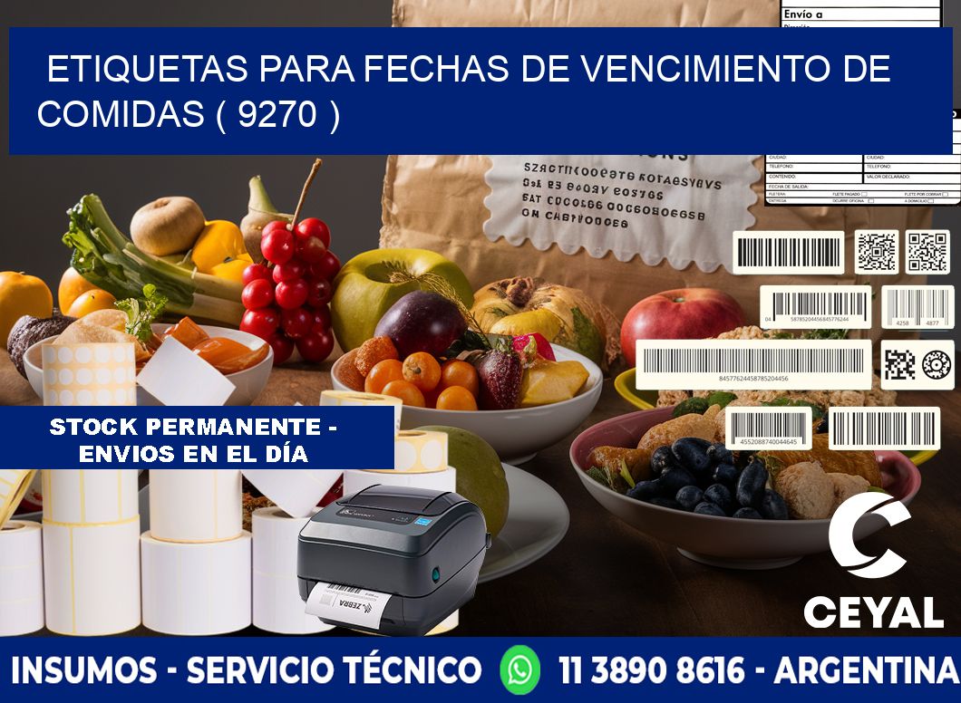 ETIQUETAS PARA FECHAS DE VENCIMIENTO DE COMIDAS ( 9270 )