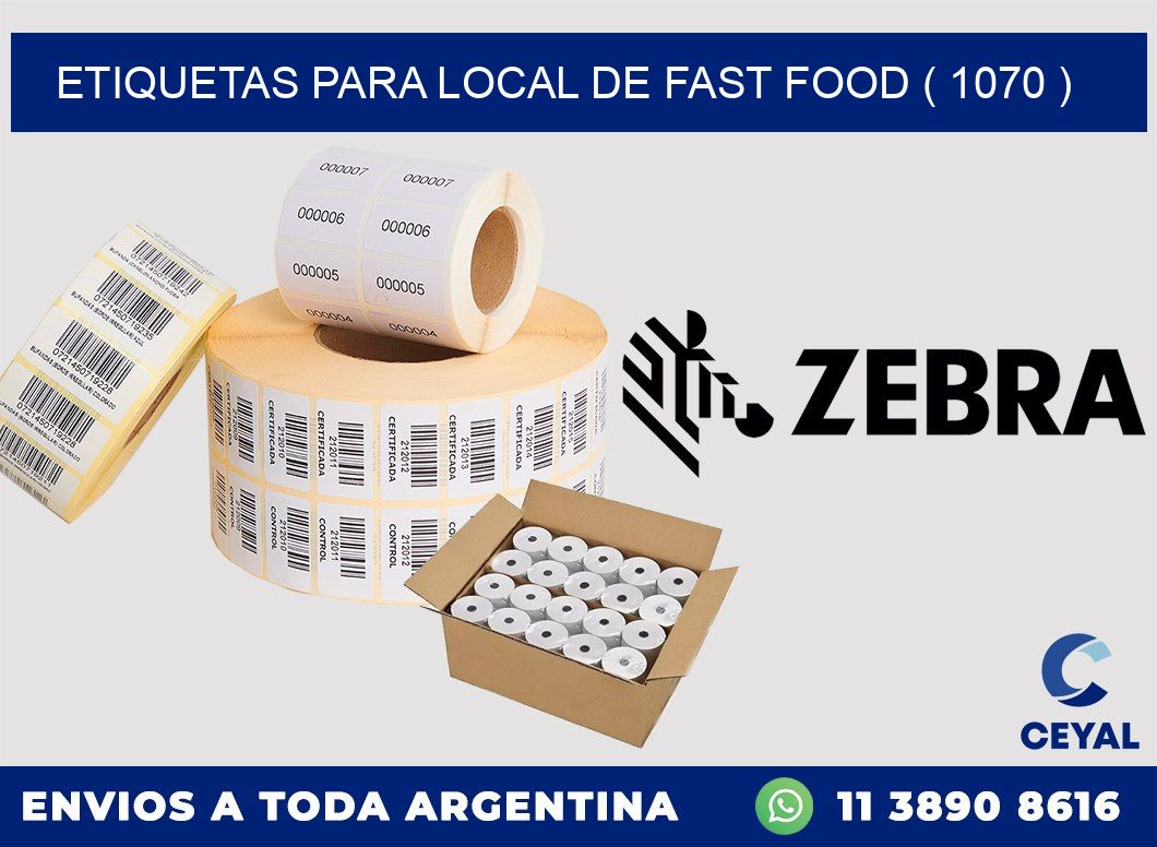 ETIQUETAS PARA LOCAL DE FAST FOOD ( 1070 )