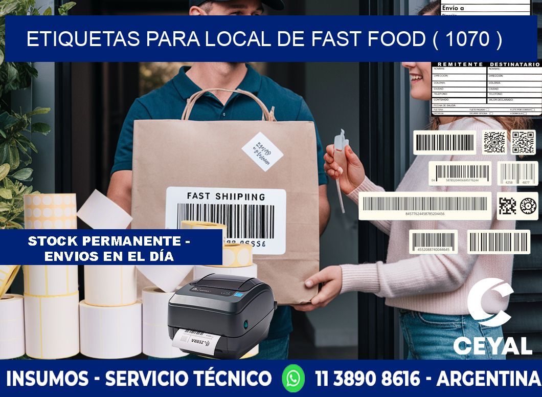 ETIQUETAS PARA LOCAL DE FAST FOOD ( 1070 )