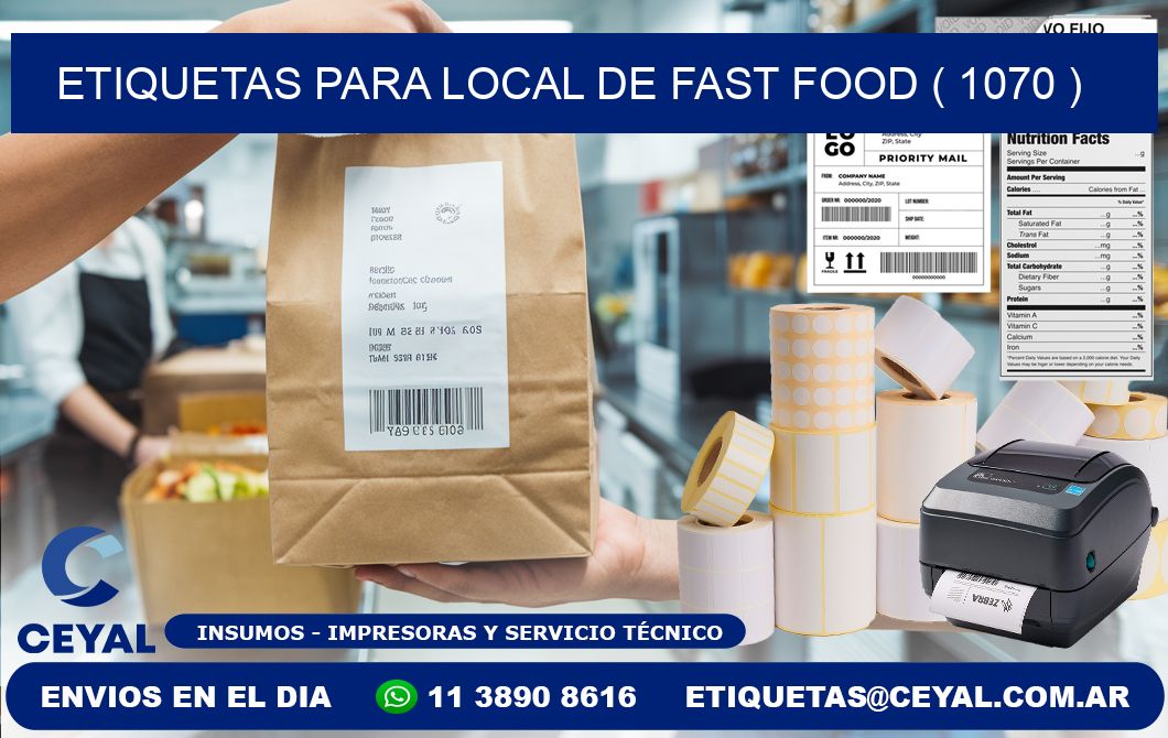 ETIQUETAS PARA LOCAL DE FAST FOOD ( 1070 )