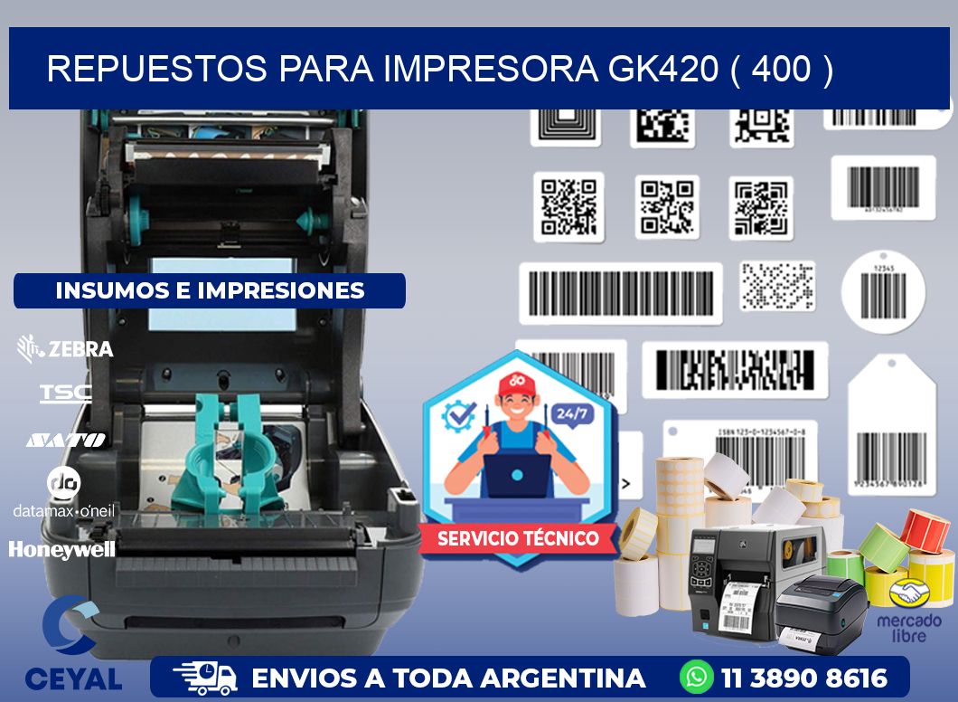 REPUESTOS PARA IMPRESORA GK420 ( 400 )