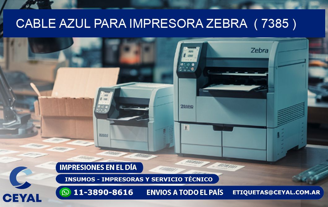 cable azul para impresora zebra  ( 7385 )