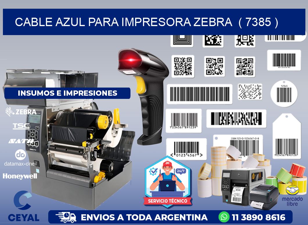 cable azul para impresora zebra  ( 7385 )