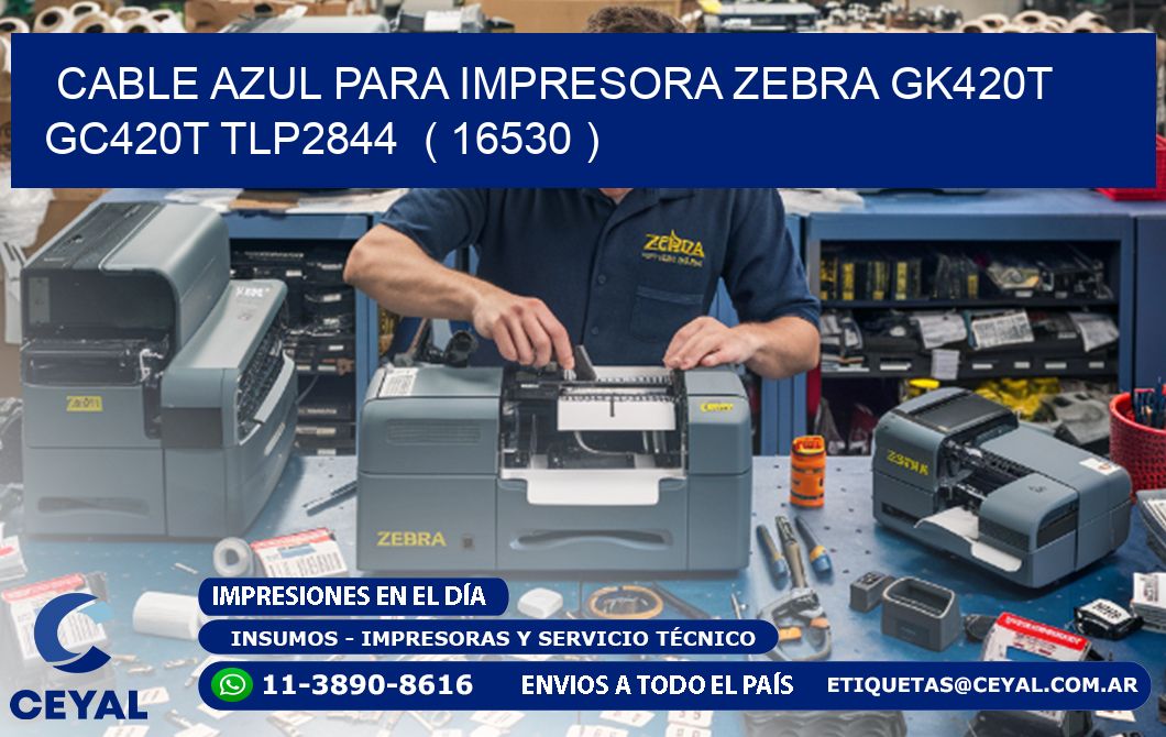 cable azul para impresora zebra GK420T GC420T TLP2844  ( 16530 )