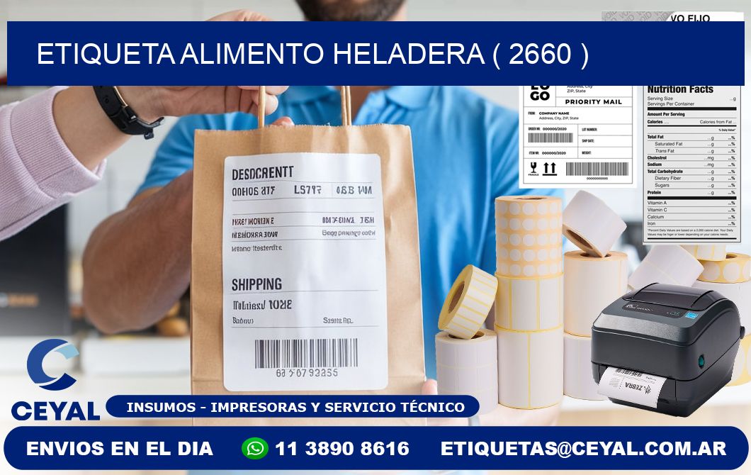 etiqueta alimento heladera ( 2660 )