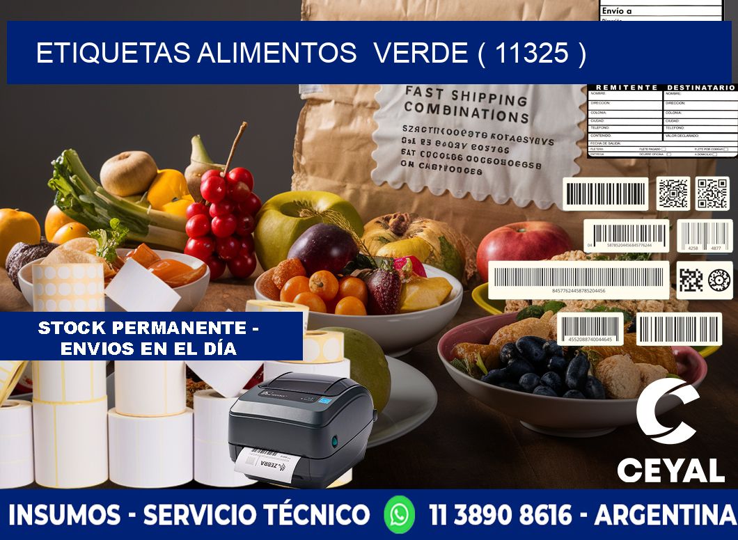 etiquetas alimentos  verde ( 11325 )