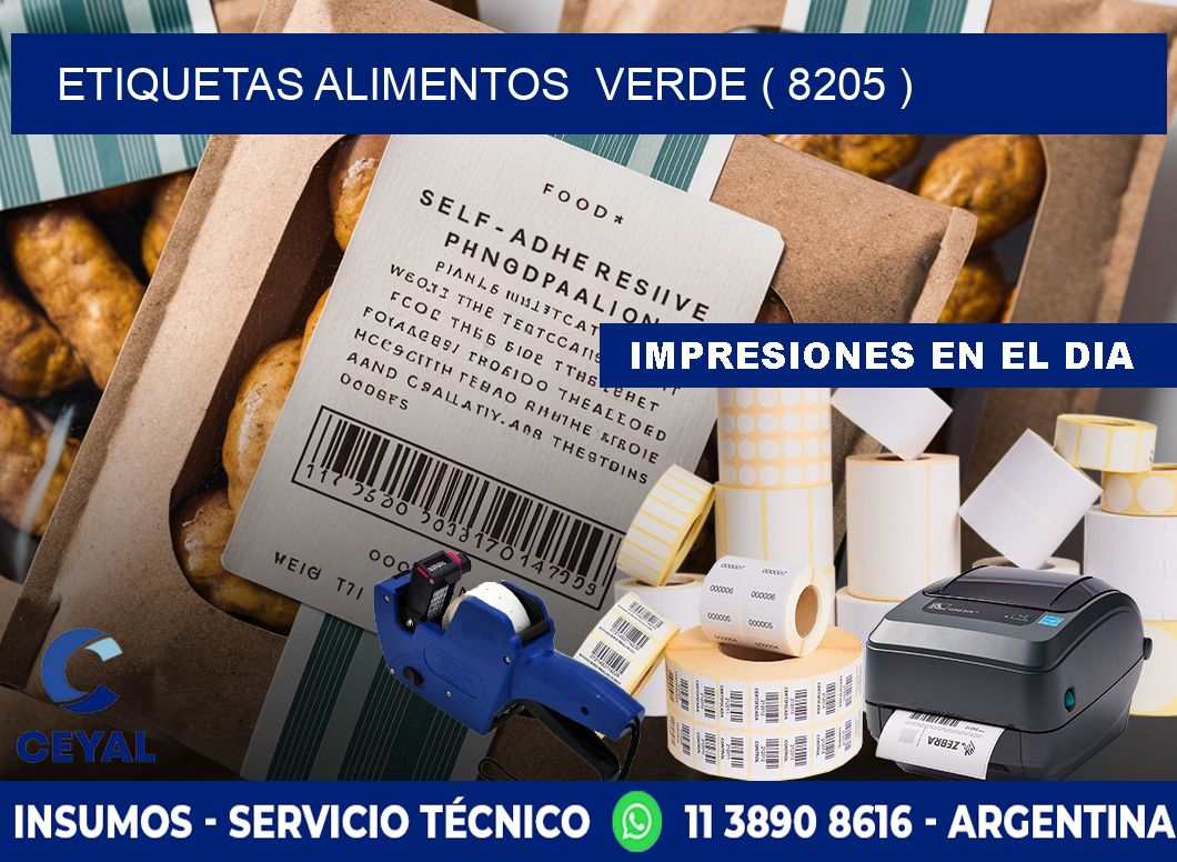 etiquetas alimentos  verde ( 8205 )