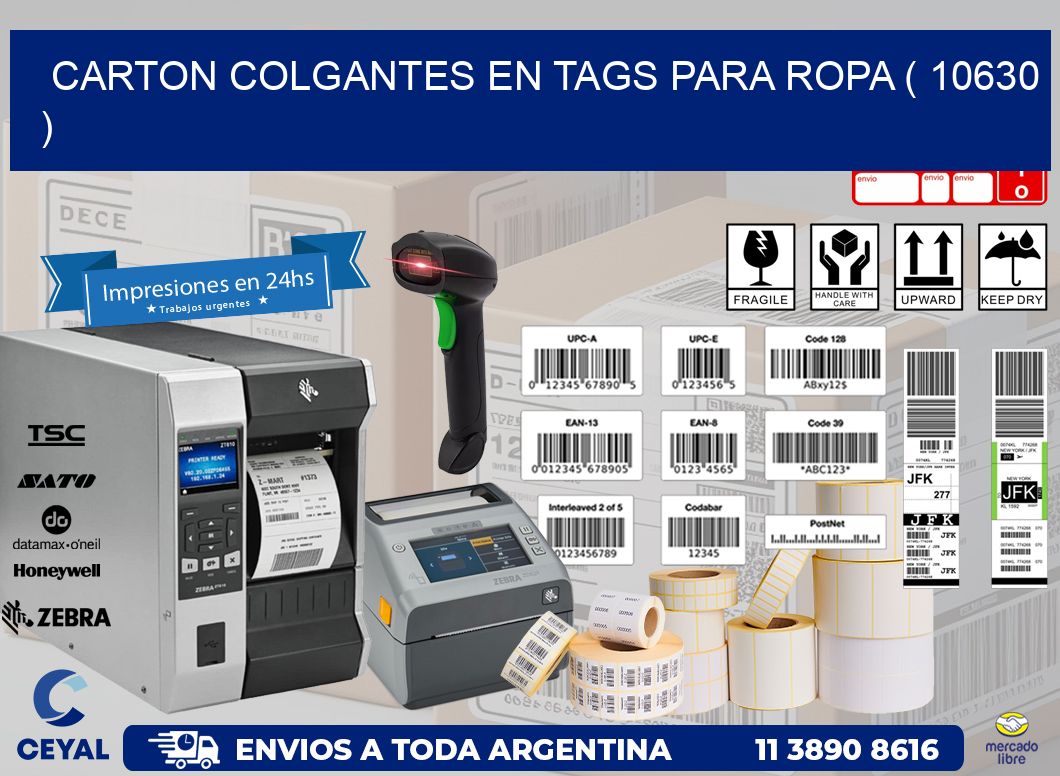 CARTON COLGANTES EN TAGS PARA ROPA ( 10630 )