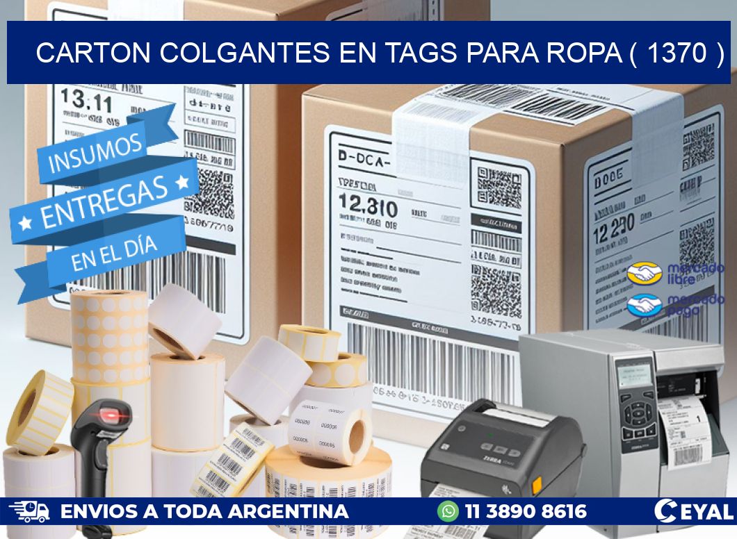 CARTON COLGANTES EN TAGS PARA ROPA ( 1370 )