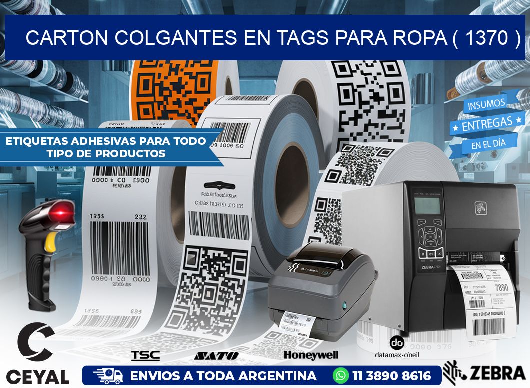 CARTON COLGANTES EN TAGS PARA ROPA ( 1370 )