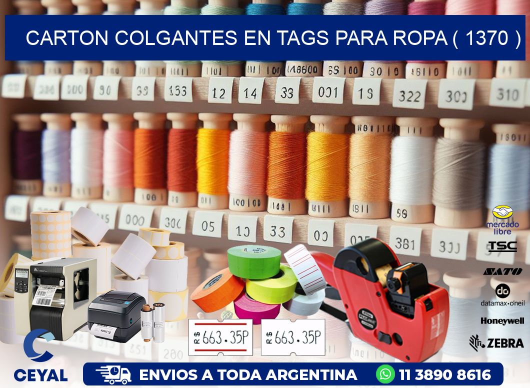 CARTON COLGANTES EN TAGS PARA ROPA ( 1370 )