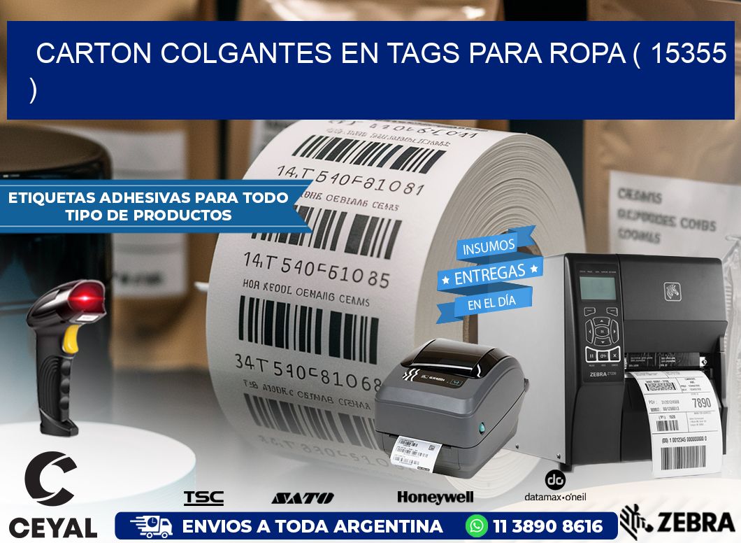 CARTON COLGANTES EN TAGS PARA ROPA ( 15355 )