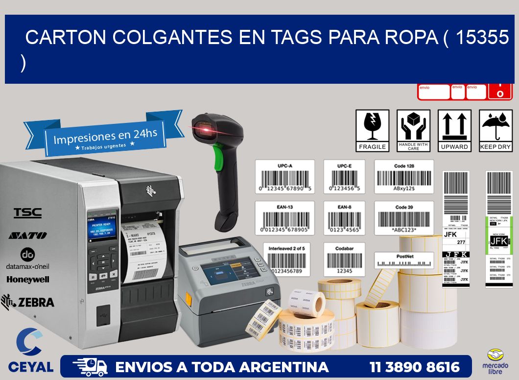 CARTON COLGANTES EN TAGS PARA ROPA ( 15355 )