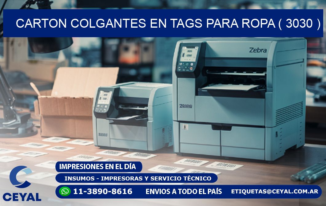 CARTON COLGANTES EN TAGS PARA ROPA ( 3030 )