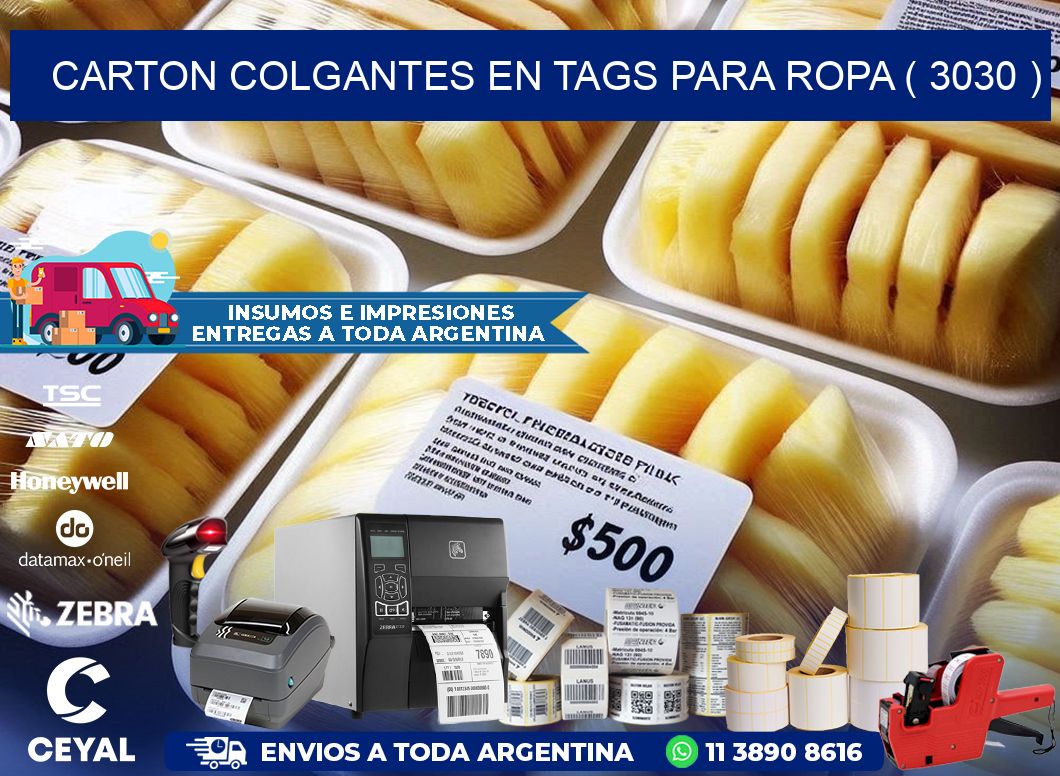 CARTON COLGANTES EN TAGS PARA ROPA ( 3030 )