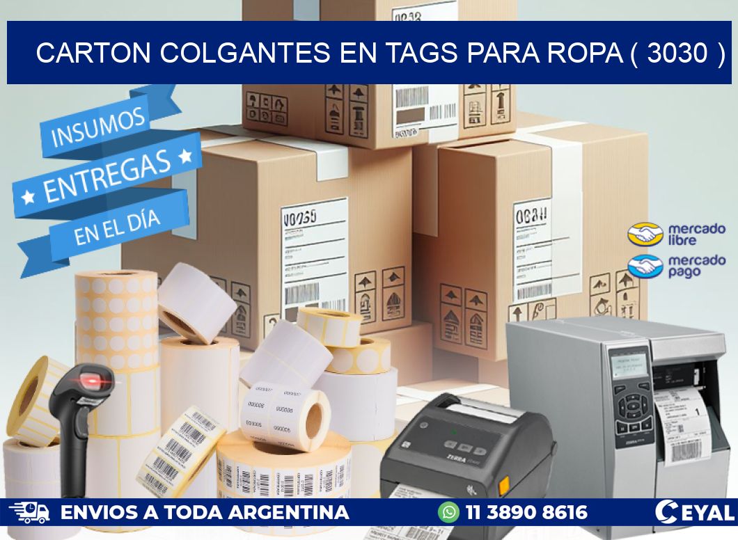 CARTON COLGANTES EN TAGS PARA ROPA ( 3030 )