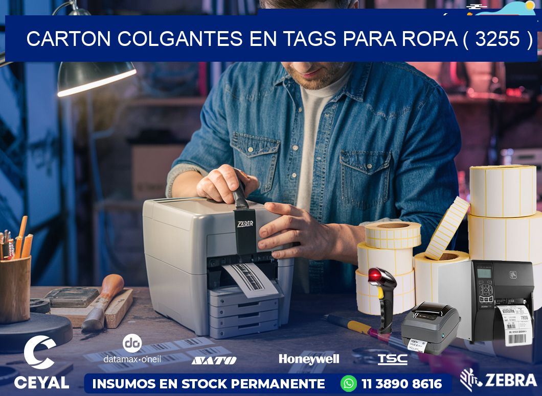 CARTON COLGANTES EN TAGS PARA ROPA ( 3255 )