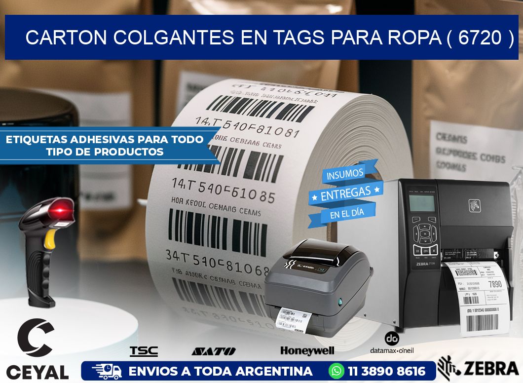 CARTON COLGANTES EN TAGS PARA ROPA ( 6720 )