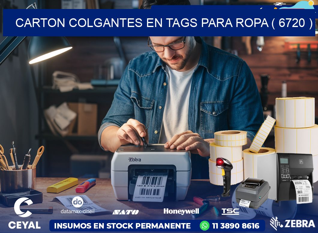 CARTON COLGANTES EN TAGS PARA ROPA ( 6720 )