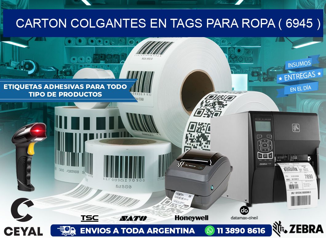 CARTON COLGANTES EN TAGS PARA ROPA ( 6945 )