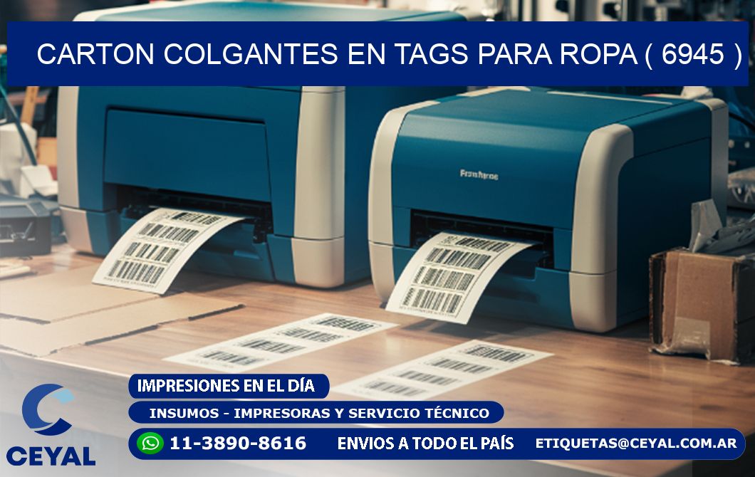 CARTON COLGANTES EN TAGS PARA ROPA ( 6945 )