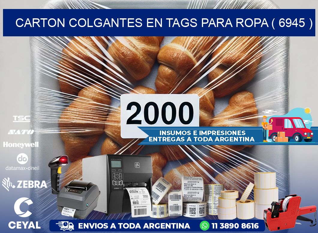 CARTON COLGANTES EN TAGS PARA ROPA ( 6945 )