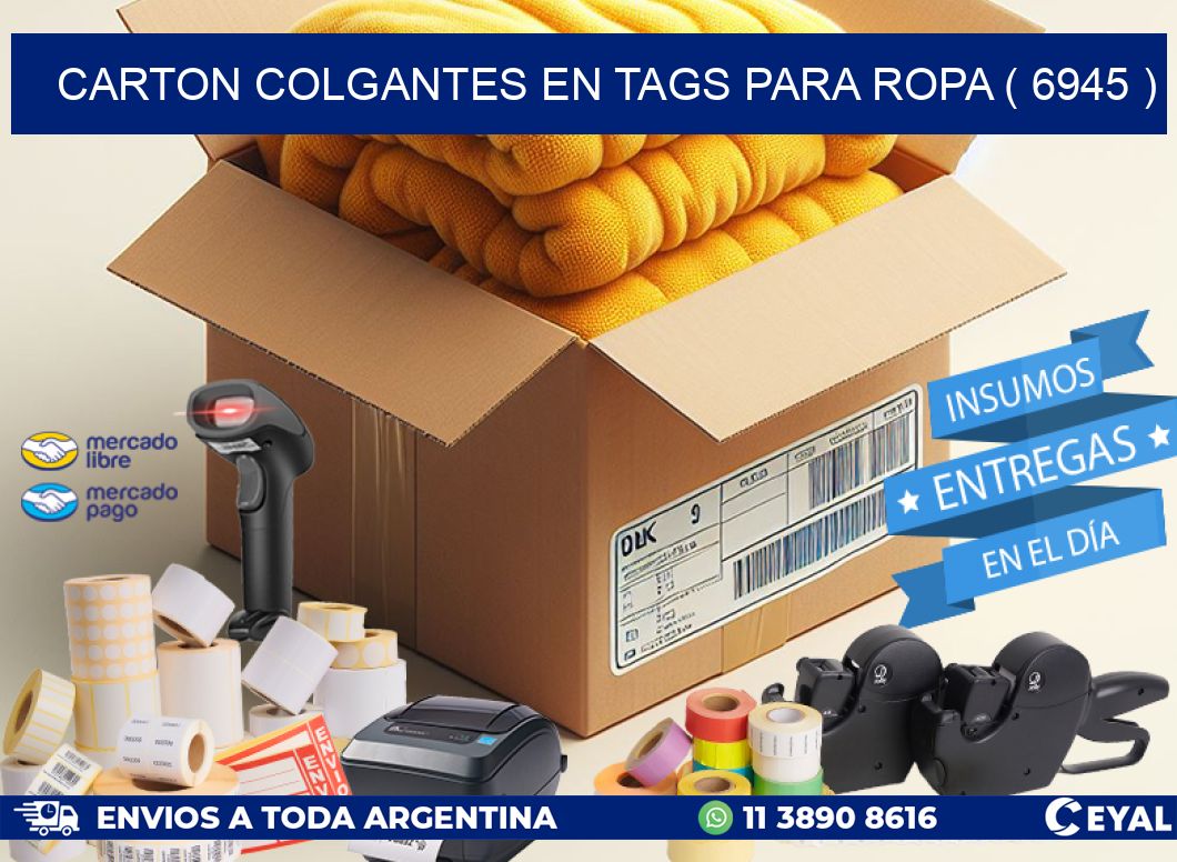 CARTON COLGANTES EN TAGS PARA ROPA ( 6945 )