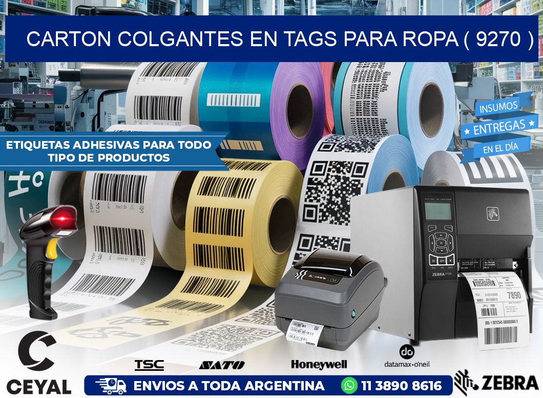 CARTON COLGANTES EN TAGS PARA ROPA ( 9270 )