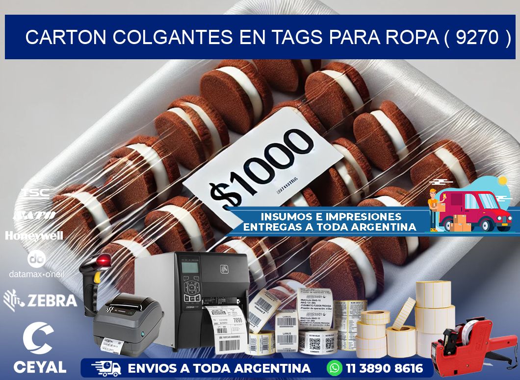 CARTON COLGANTES EN TAGS PARA ROPA ( 9270 )