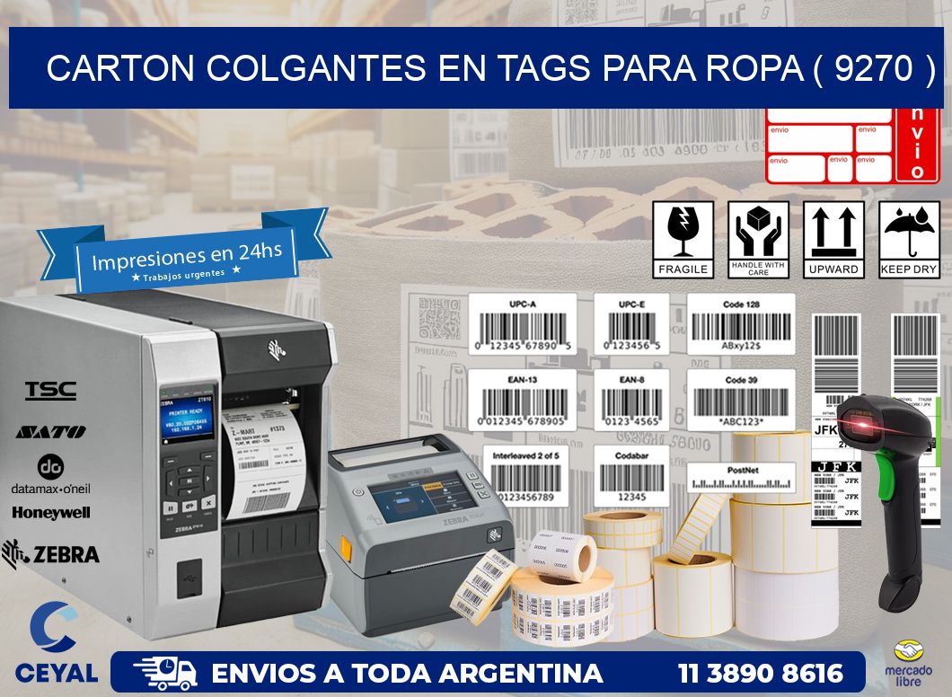 CARTON COLGANTES EN TAGS PARA ROPA ( 9270 )