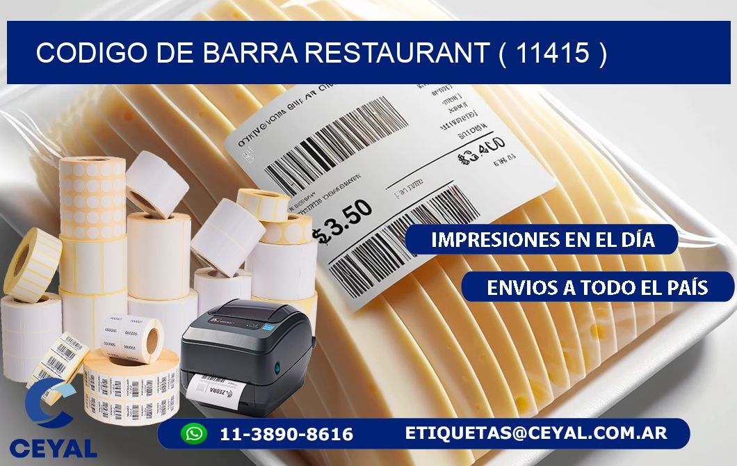 CODIGO DE BARRA RESTAURANT ( 11415 )