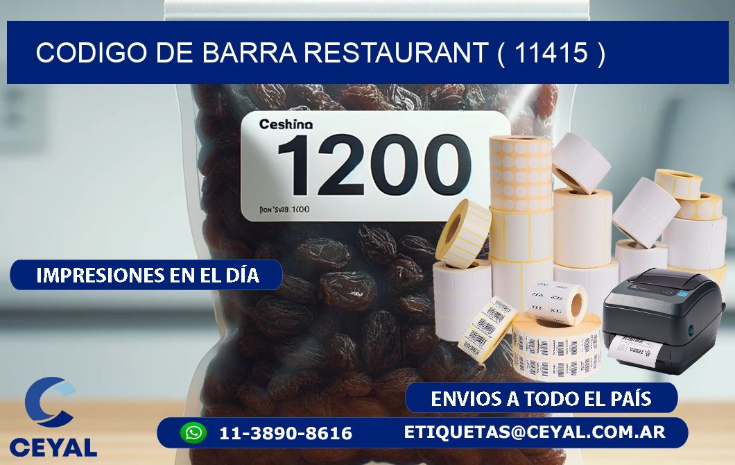 CODIGO DE BARRA RESTAURANT ( 11415 )