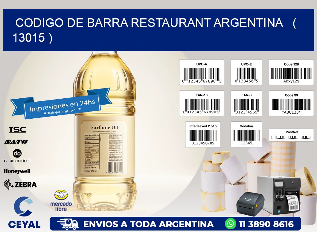 CODIGO DE BARRA RESTAURANT ARGENTINA   ( 13015 )