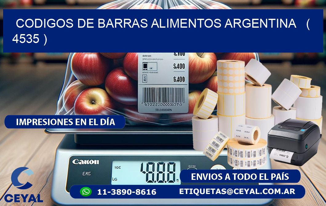 CODIGOS DE BARRAS ALIMENTOS ARGENTINA   ( 4535 )