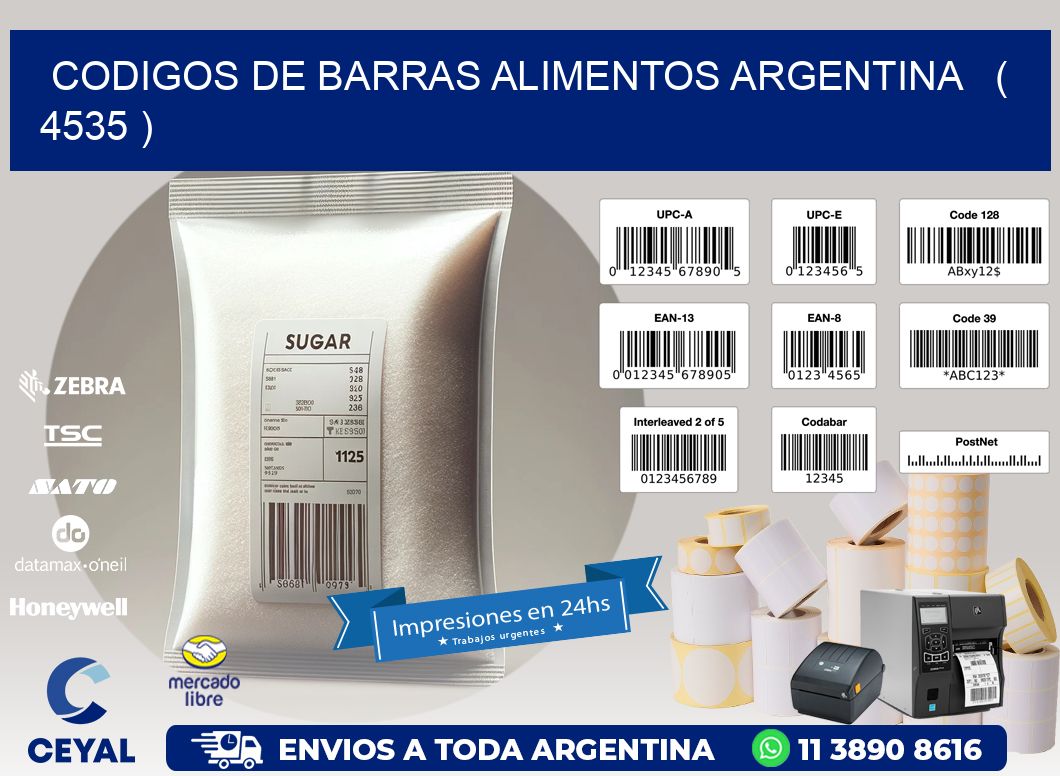 CODIGOS DE BARRAS ALIMENTOS ARGENTINA   ( 4535 )