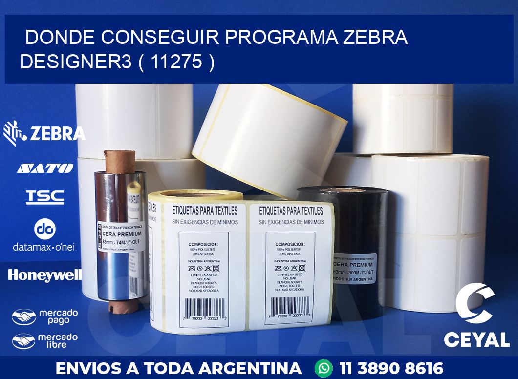 DONDE CONSEGUIR PROGRAMA ZEBRA DESIGNER3 ( 11275 )