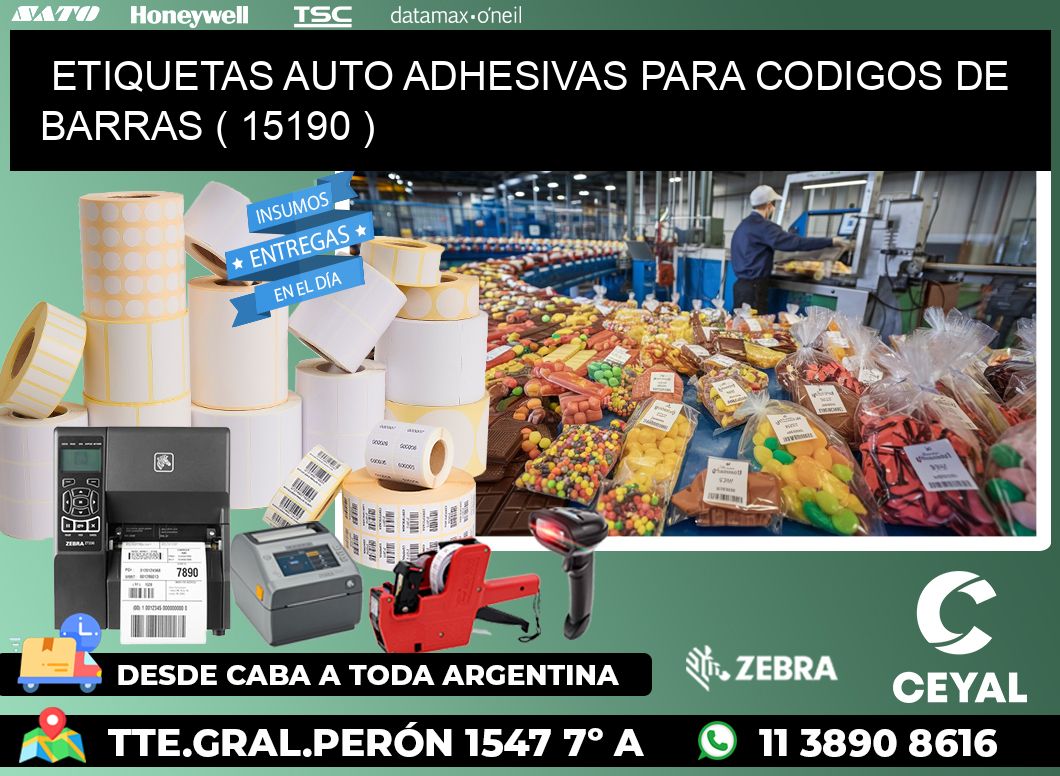 ETIQUETAS AUTO ADHESIVAS PARA CODIGOS DE BARRAS ( 15190 )