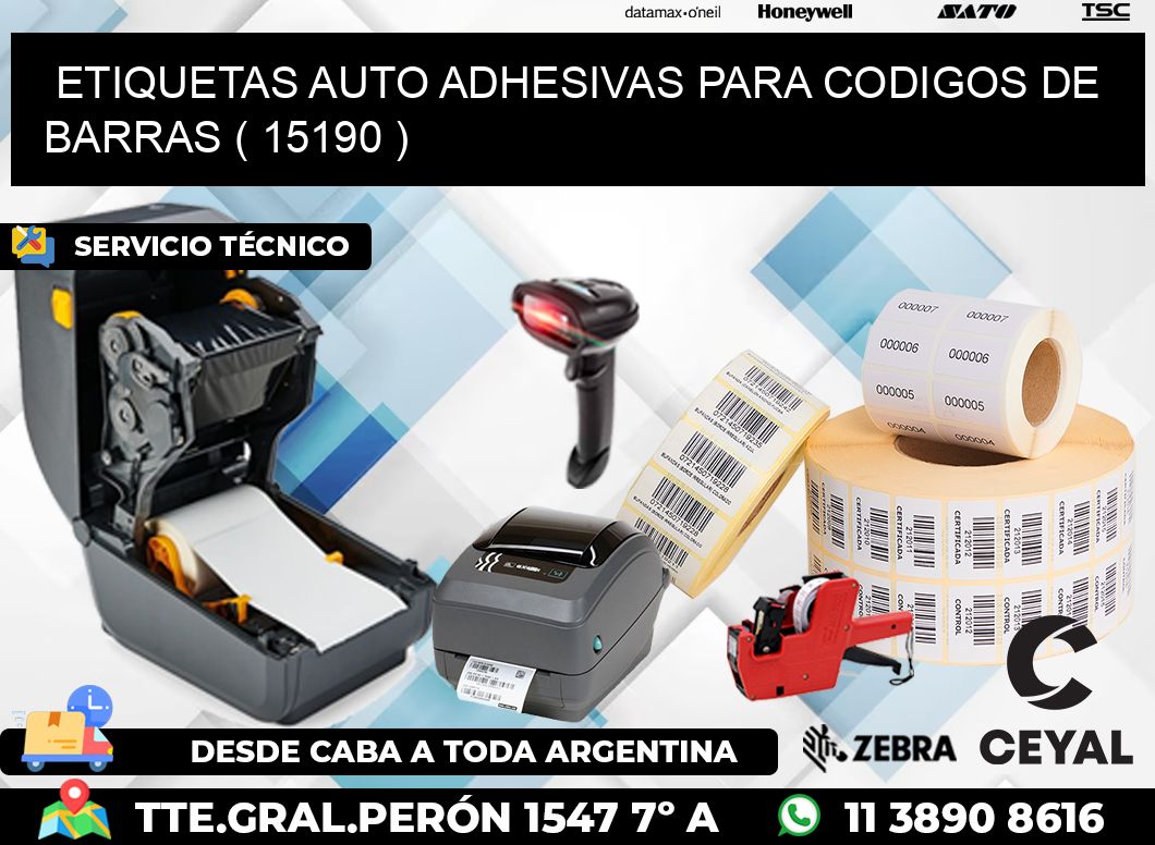 ETIQUETAS AUTO ADHESIVAS PARA CODIGOS DE BARRAS ( 15190 )