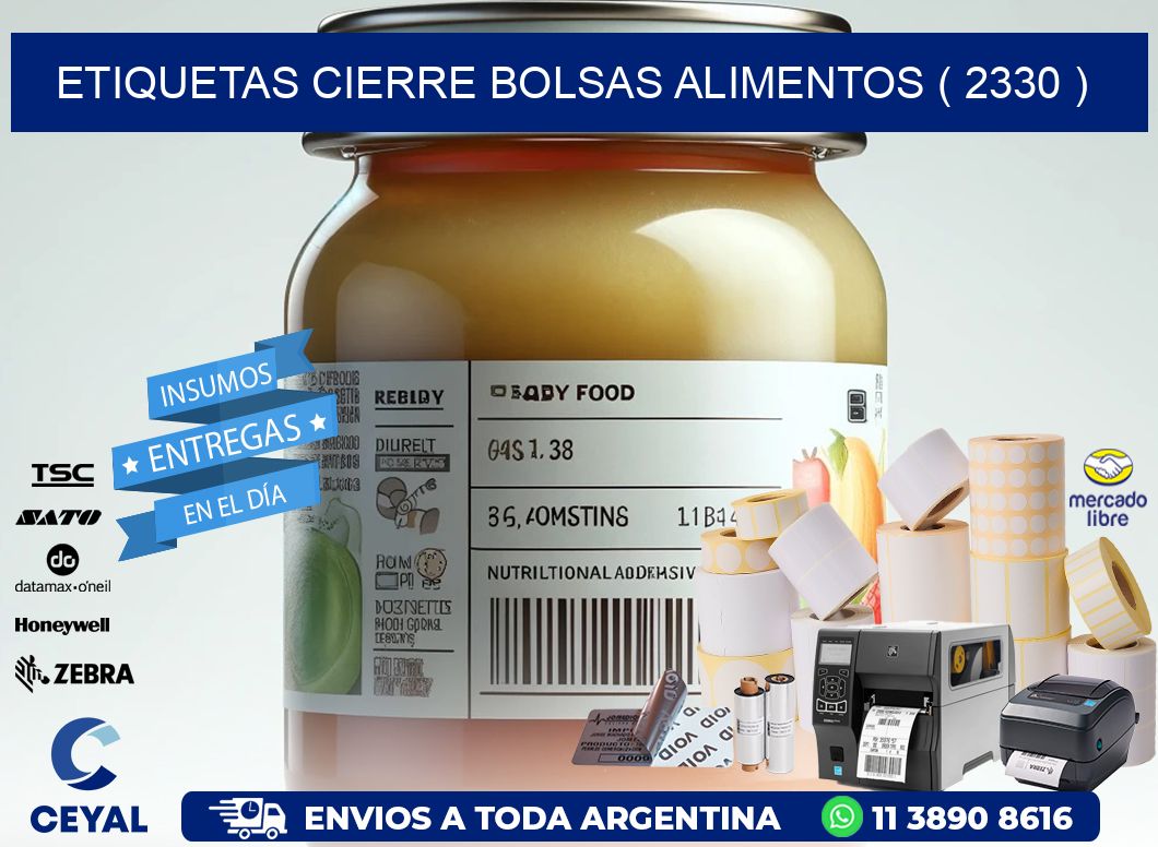 ETIQUETAS CIERRE BOLSAS ALIMENTOS ( 2330 )