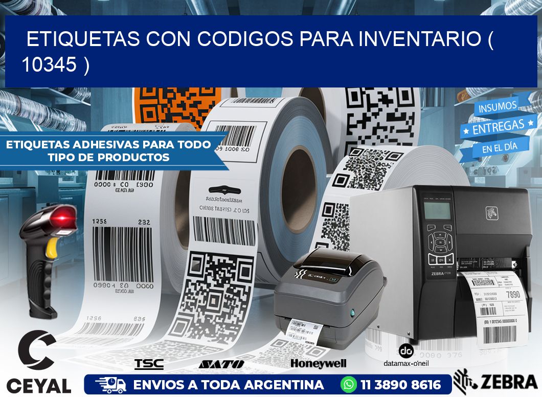 ETIQUETAS CON CODIGOS PARA INVENTARIO ( 10345 )