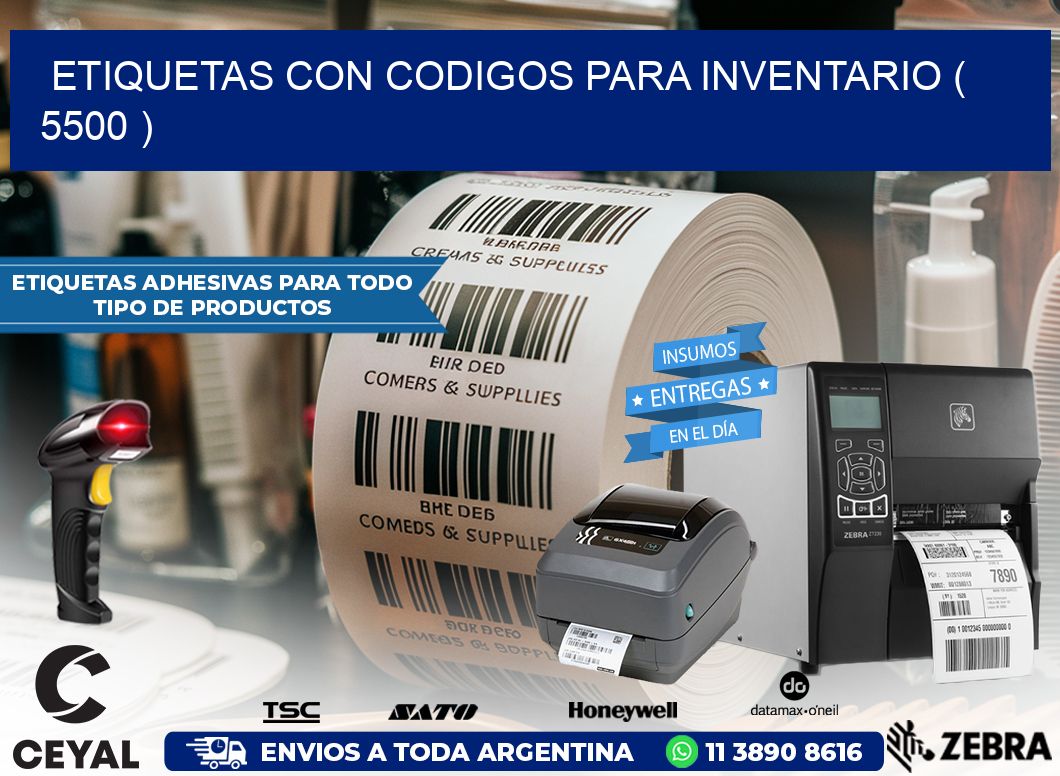 ETIQUETAS CON CODIGOS PARA INVENTARIO ( 5500 )