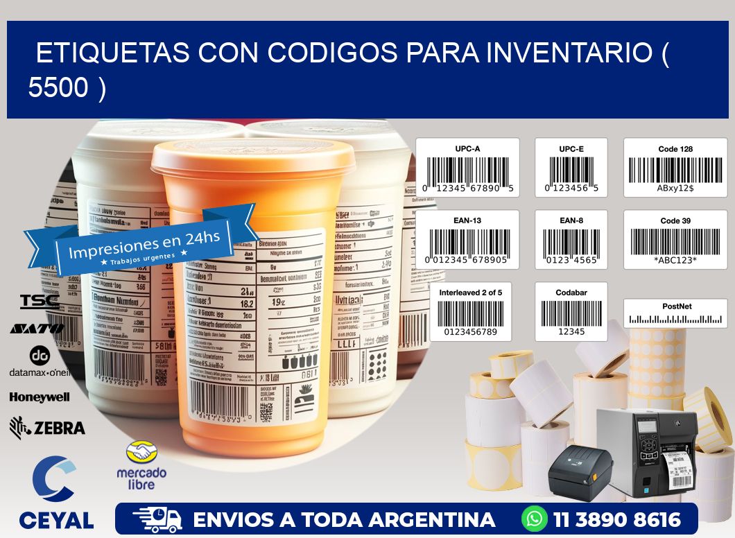 ETIQUETAS CON CODIGOS PARA INVENTARIO ( 5500 )