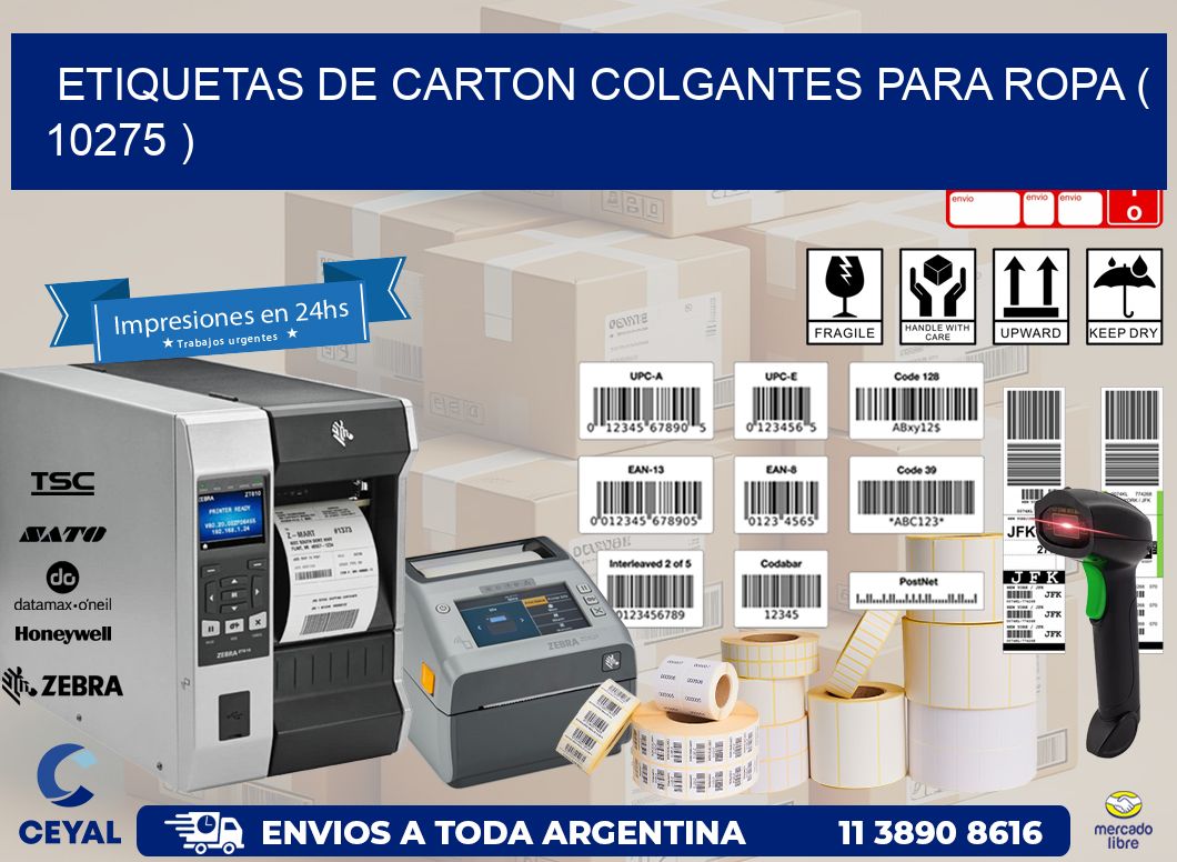 ETIQUETAS DE CARTON COLGANTES PARA ROPA ( 10275 )