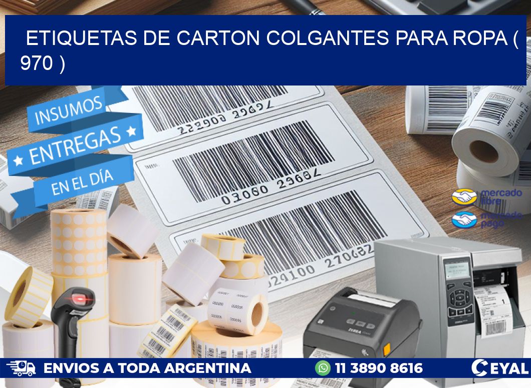 ETIQUETAS DE CARTON COLGANTES PARA ROPA ( 970 )