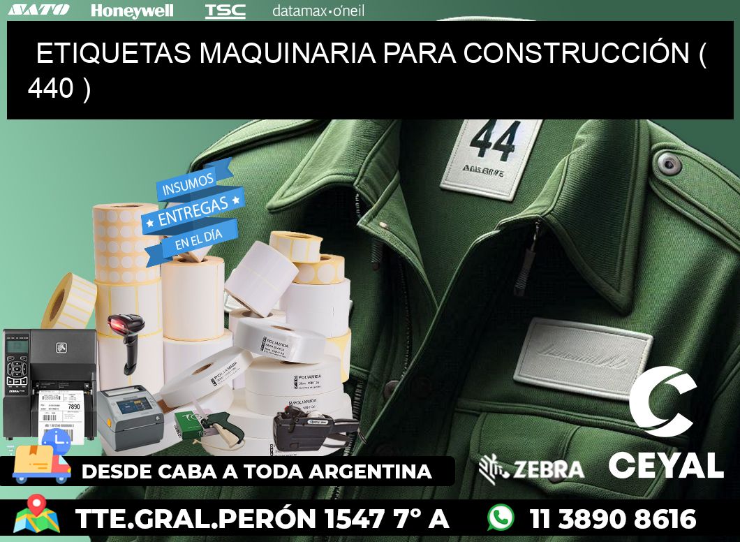 ETIQUETAS MAQUINARIA PARA CONSTRUCCIÓN ( 440 )