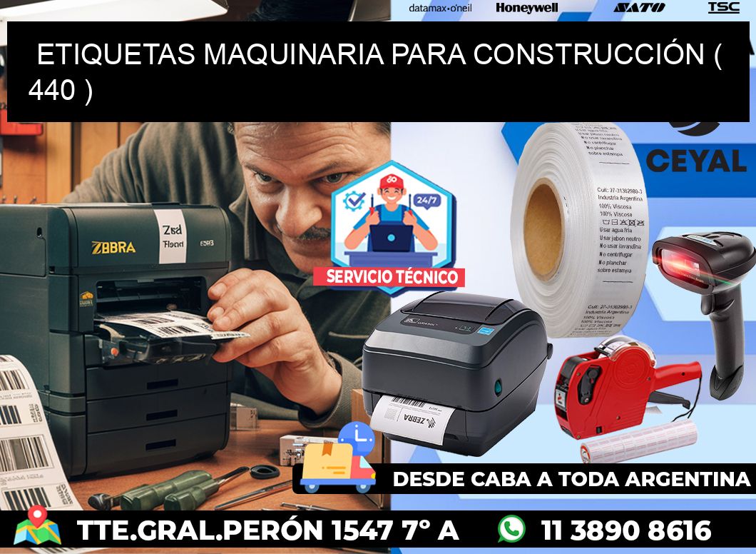 ETIQUETAS MAQUINARIA PARA CONSTRUCCIÓN ( 440 )