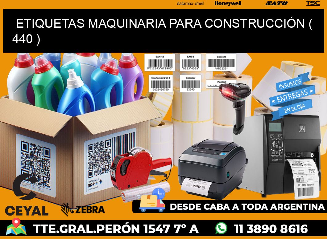 ETIQUETAS MAQUINARIA PARA CONSTRUCCIÓN ( 440 )