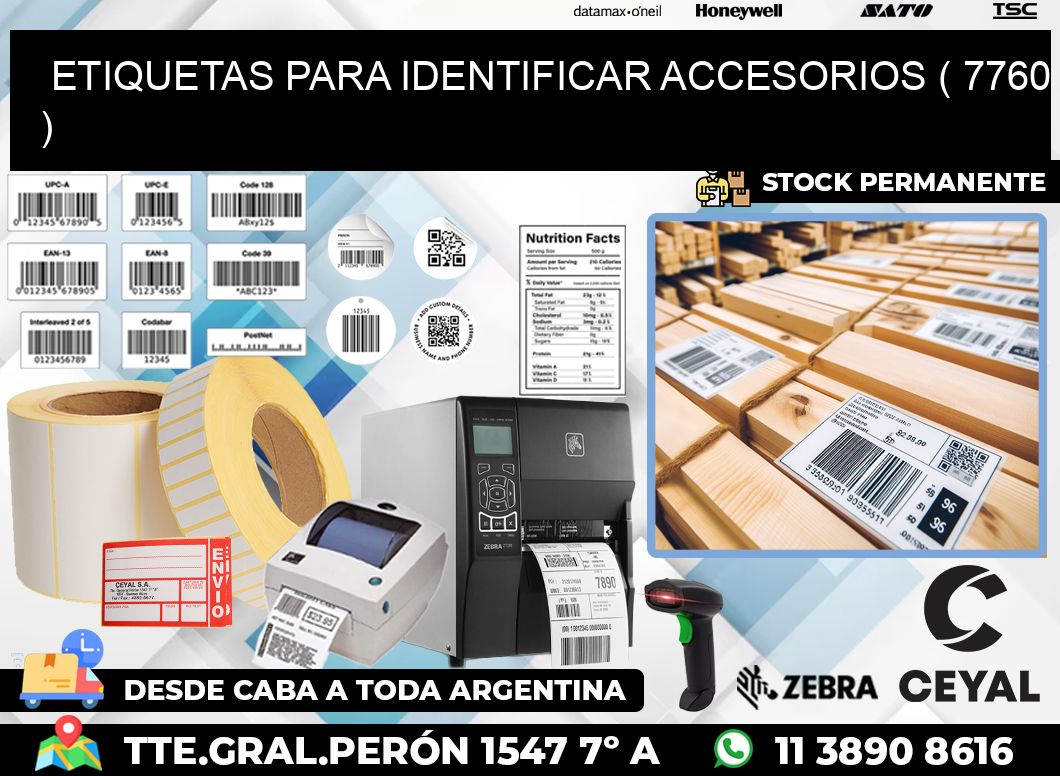 ETIQUETAS PARA IDENTIFICAR ACCESORIOS ( 7760 )